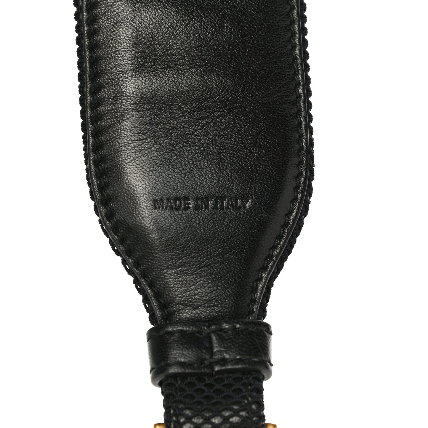 Lambskin Canvas Embroidered Shoulder Strap Black