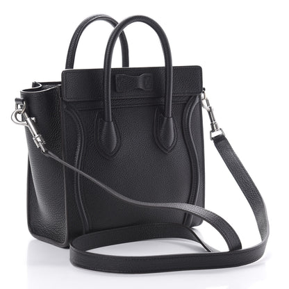 Celine Drummed Calfskin Nano Luggage Black 3 of 11