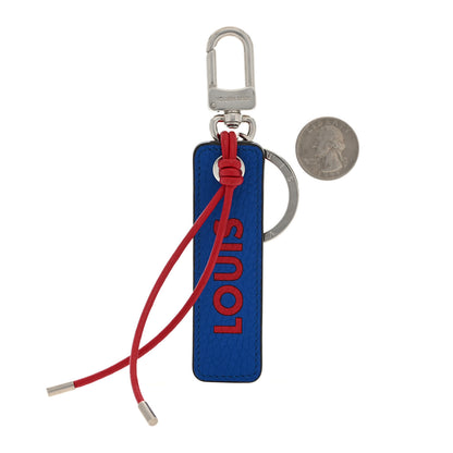 Louis Vuitton Taurillon Logo Tab Bag Charm Key Holder Blue 1 of 3