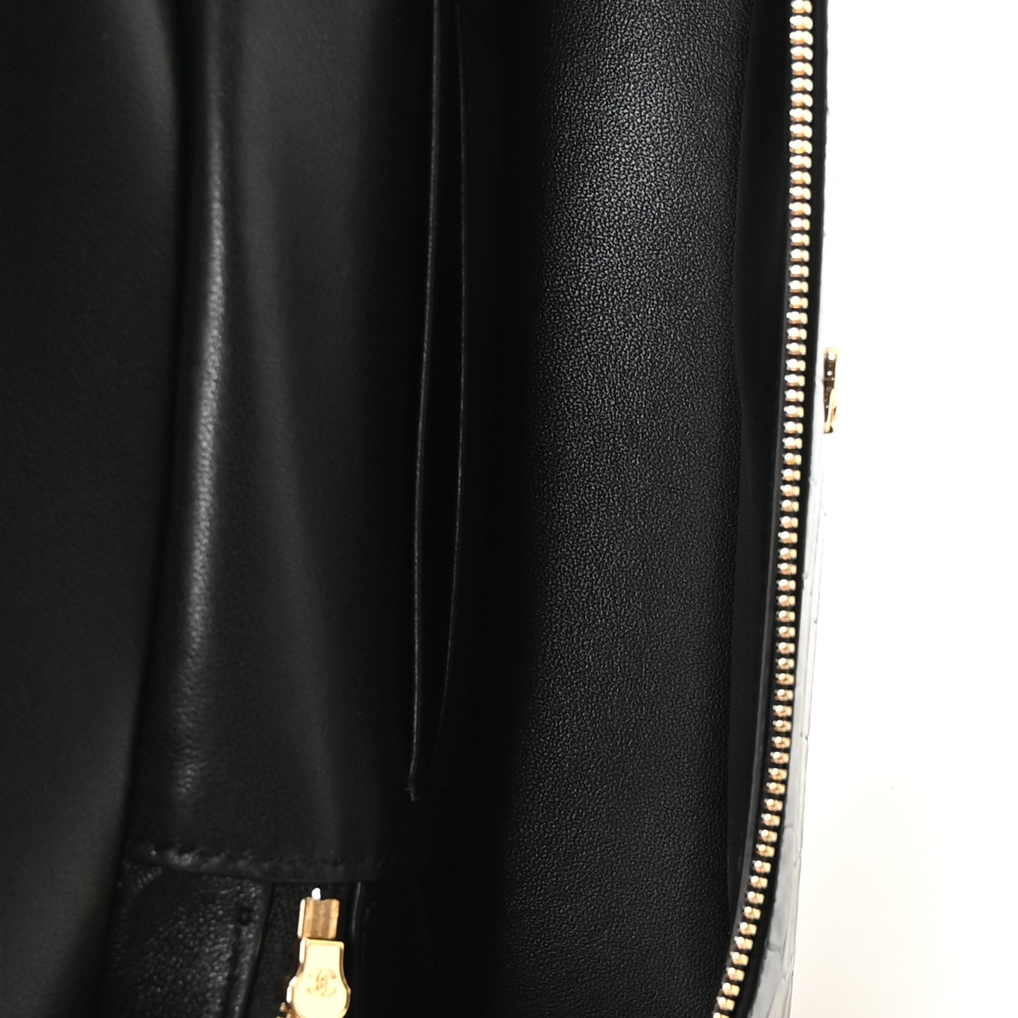 Calfskin Crocodile Embossed Crococo Exoticoco Vanity With Chain Black