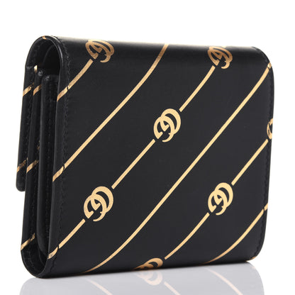 Gucci Calfskin Diagonal GG Wallet Black Gold 3 of 13