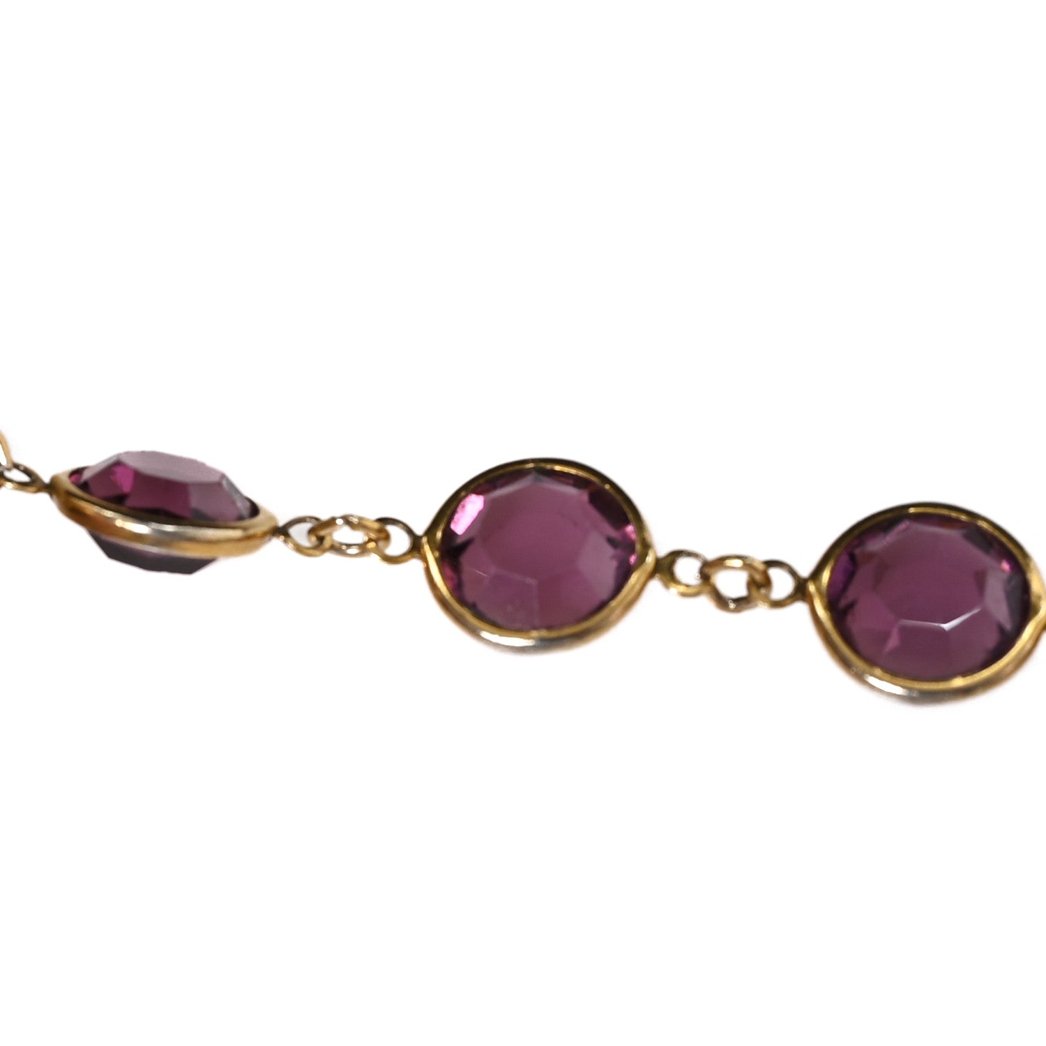 Chanel Swarovski Crystal Chicklet Sautoir Necklace Gold Pink 5 of 6