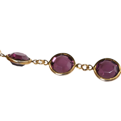 Chanel Swarovski Crystal Chicklet Sautoir Necklace Gold Pink 5 of 6