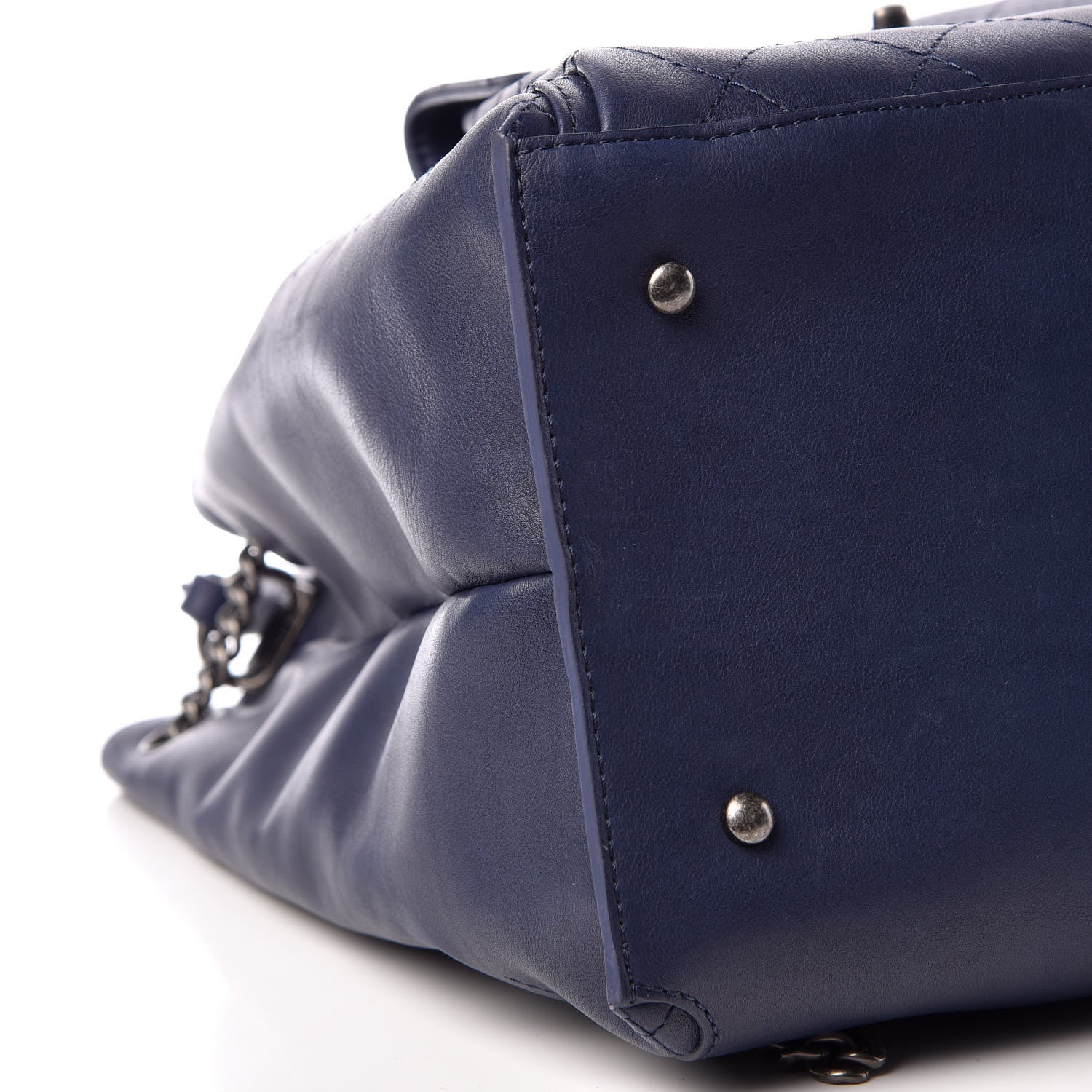 Chanel Calfskin Stitched Large Urban Luxury Drawstring Backpack Navy Blue 8 of 11