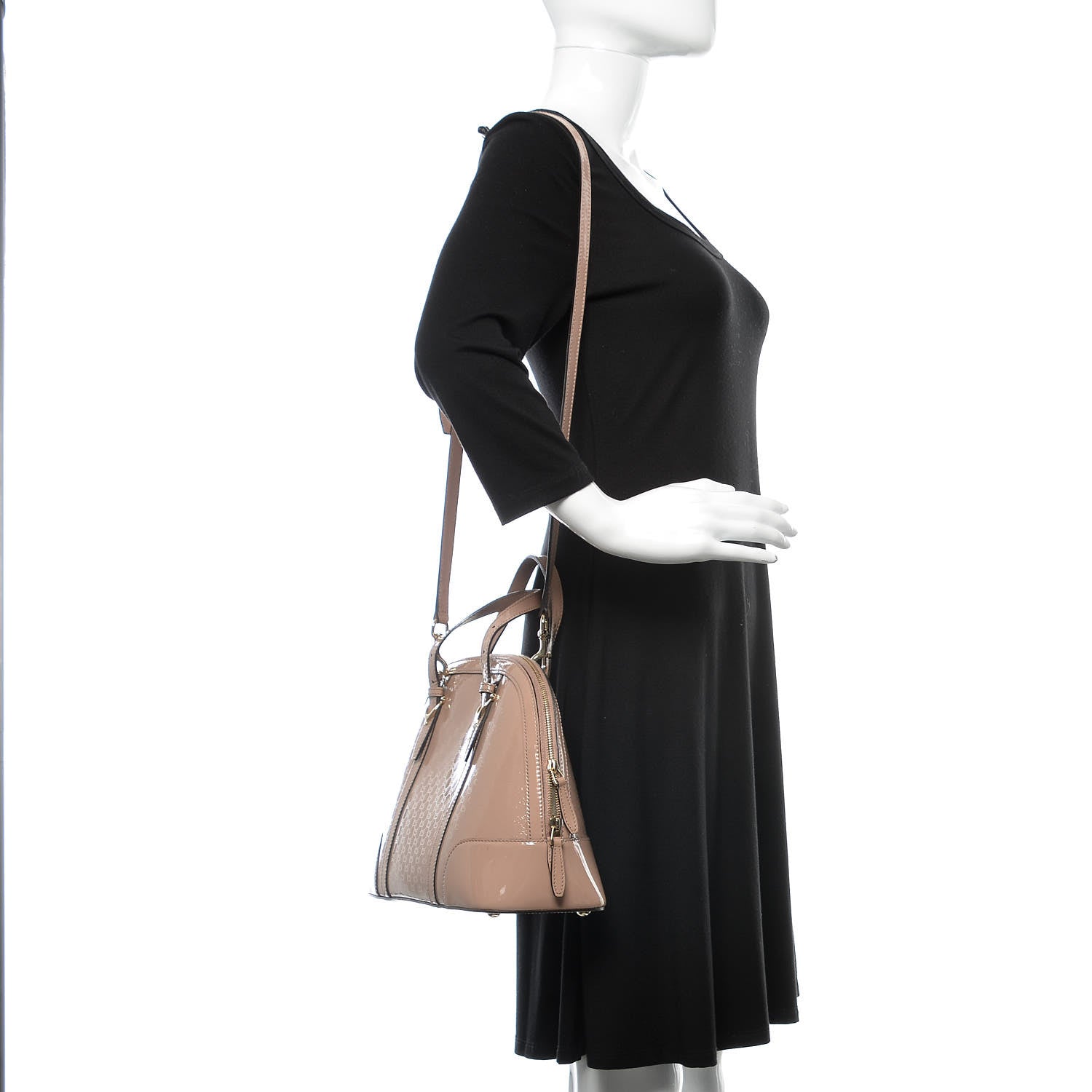 Gucci Patent Microguccissima Small Nice Top Handle Dome Bag Dark Cipria 3 of 20