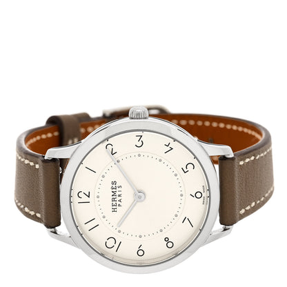 Hermes Stainless Steel Swift 32mm Slim d'Hermes Quartz Watch Etoupe 2 of 4