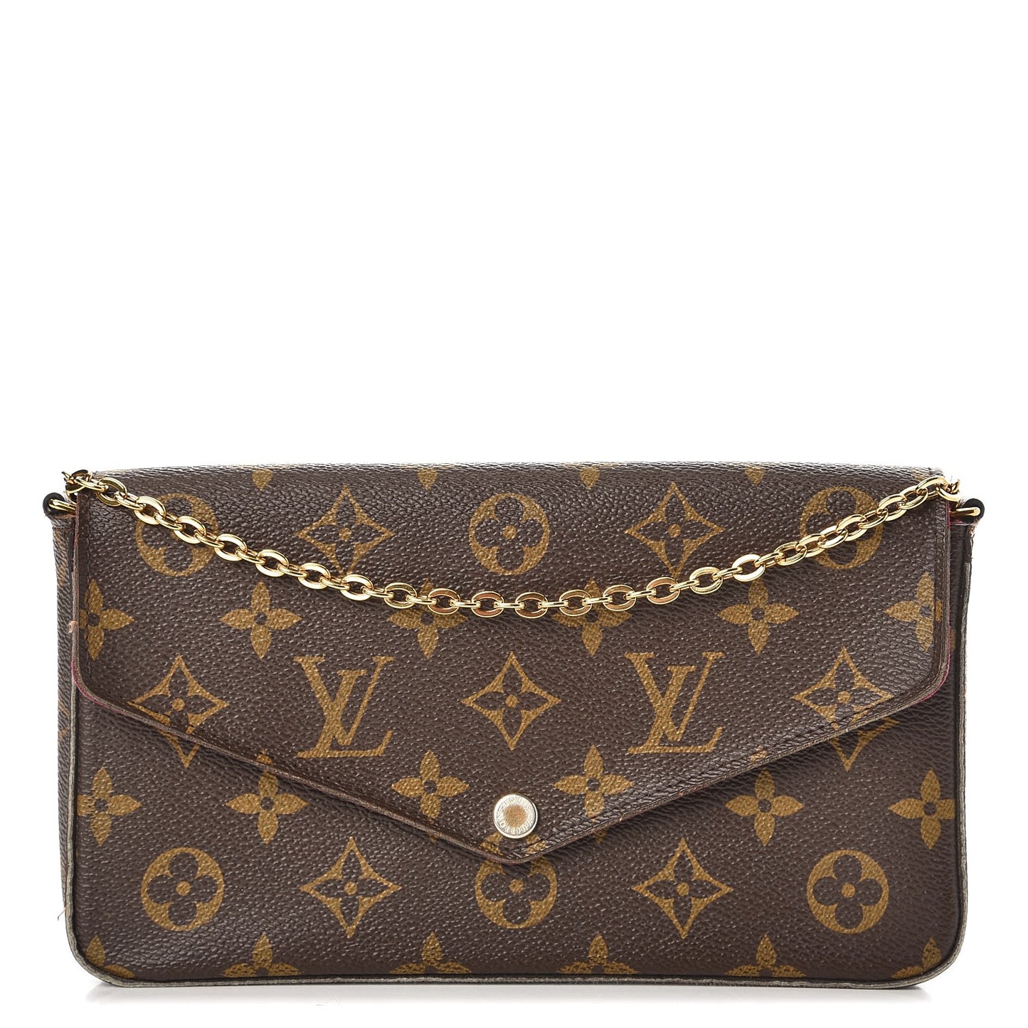 Monogram Pochette Felicie Chain Wallet Fuchsia