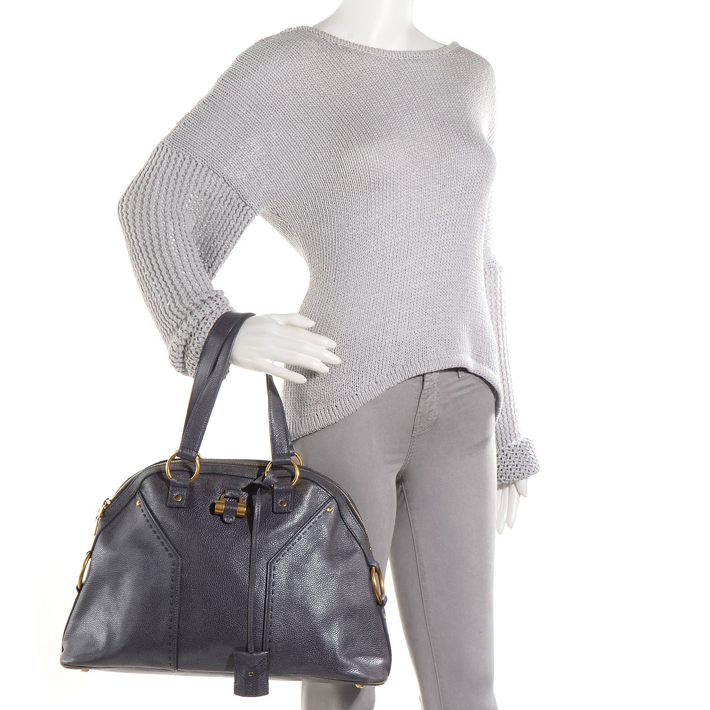 Leather Large Muse Gray