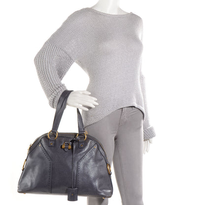 Saint Laurent Leather Large Muse Gray 2 of 11