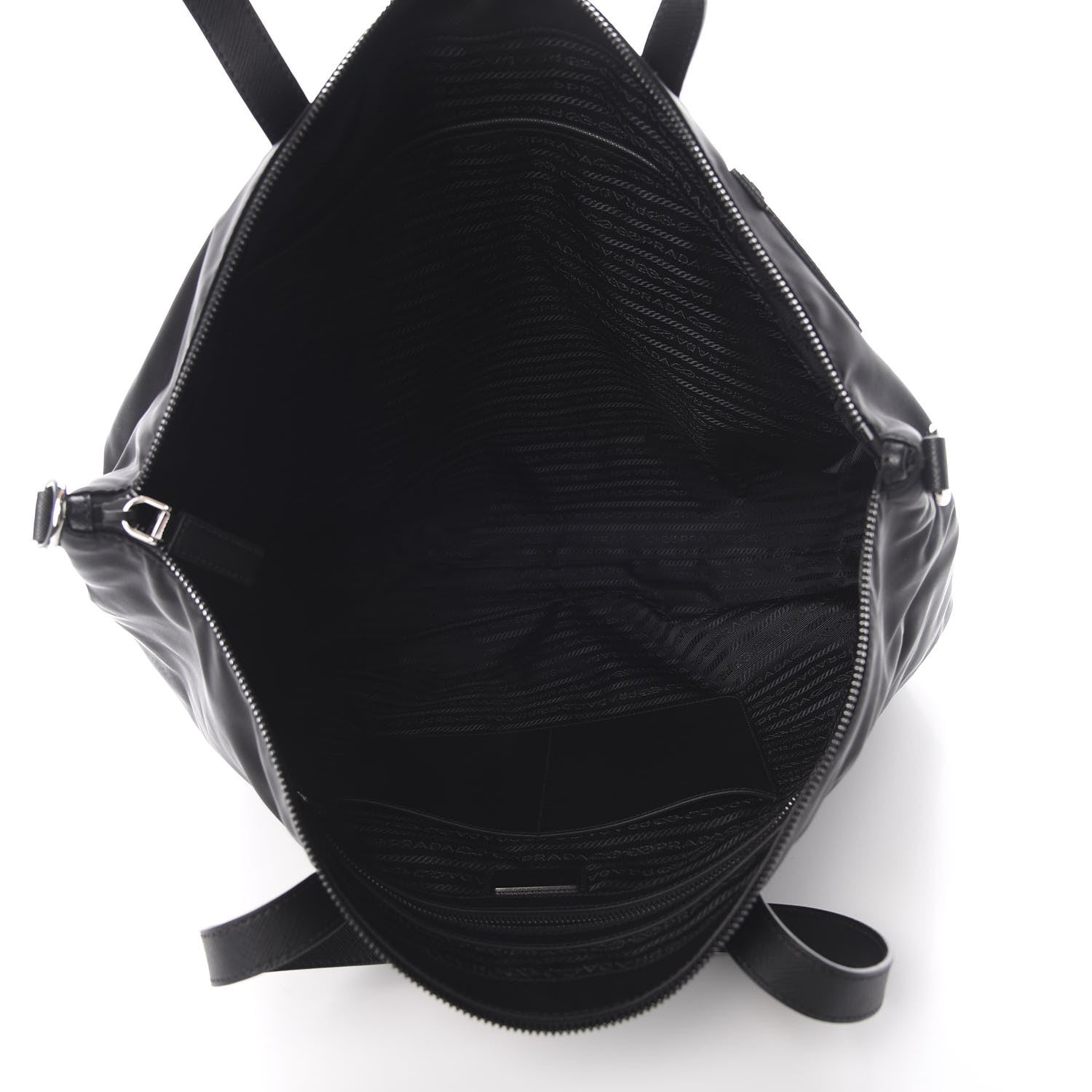 Prada Tessuto Nylon Character Shopping Tote Black 4 of 11