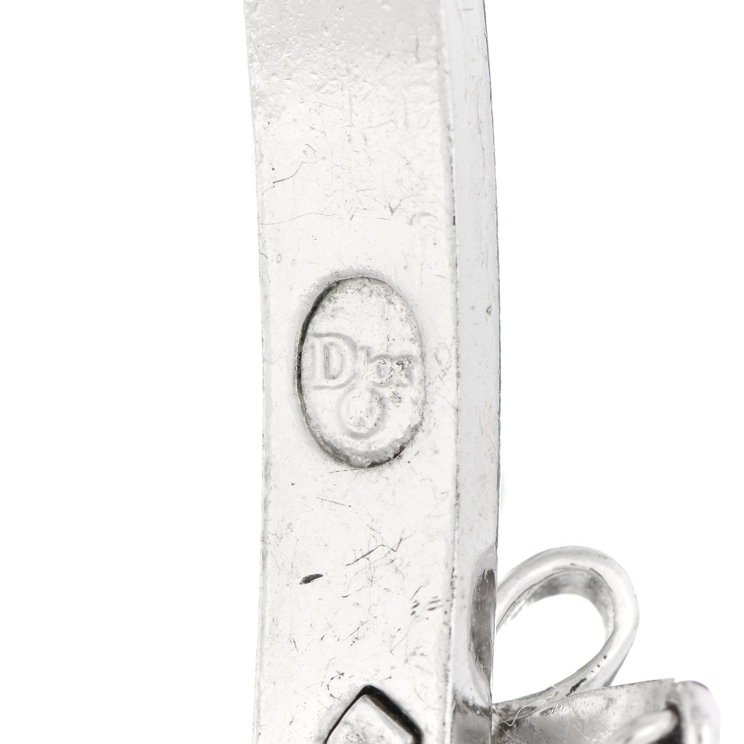 Christian Dior Enamel Bow Bracelet Silver Pink 4 of 5