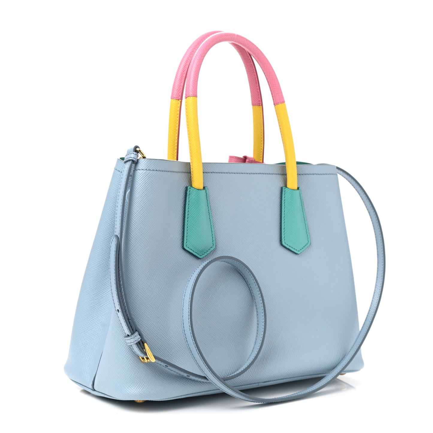 Saffiano Cuir Small Double Bag Astrale Giada Multicolor
