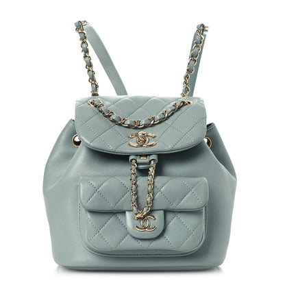 Chanel Lambskin Quilted Small Duma Drawstring Backpack Light Blue 1 of 15