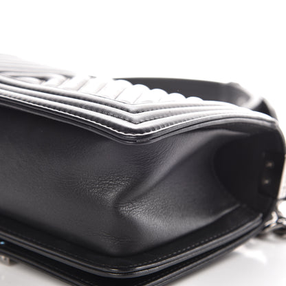 Chanel Calfskin Chain Chevron Small Boy Flap Black 10 of 12