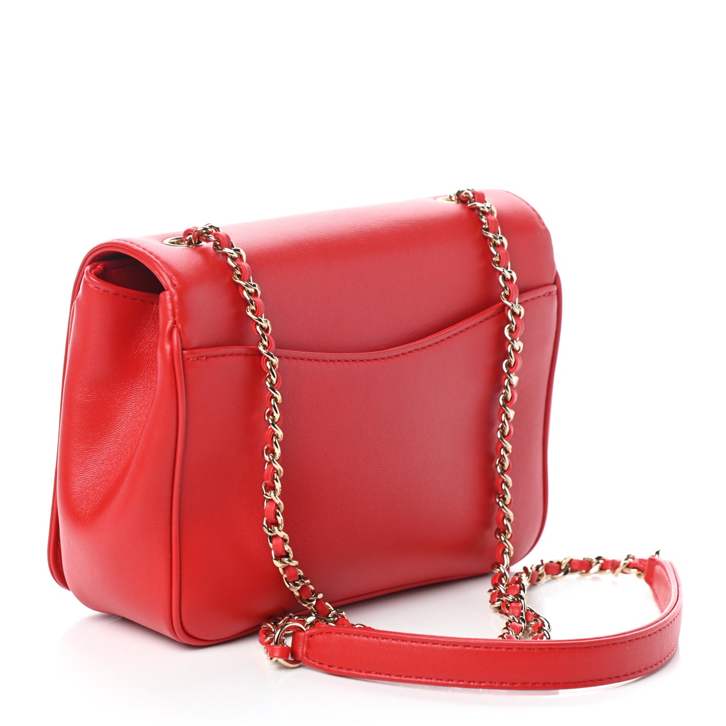 Lambskin CC Mania Flap Bag Red