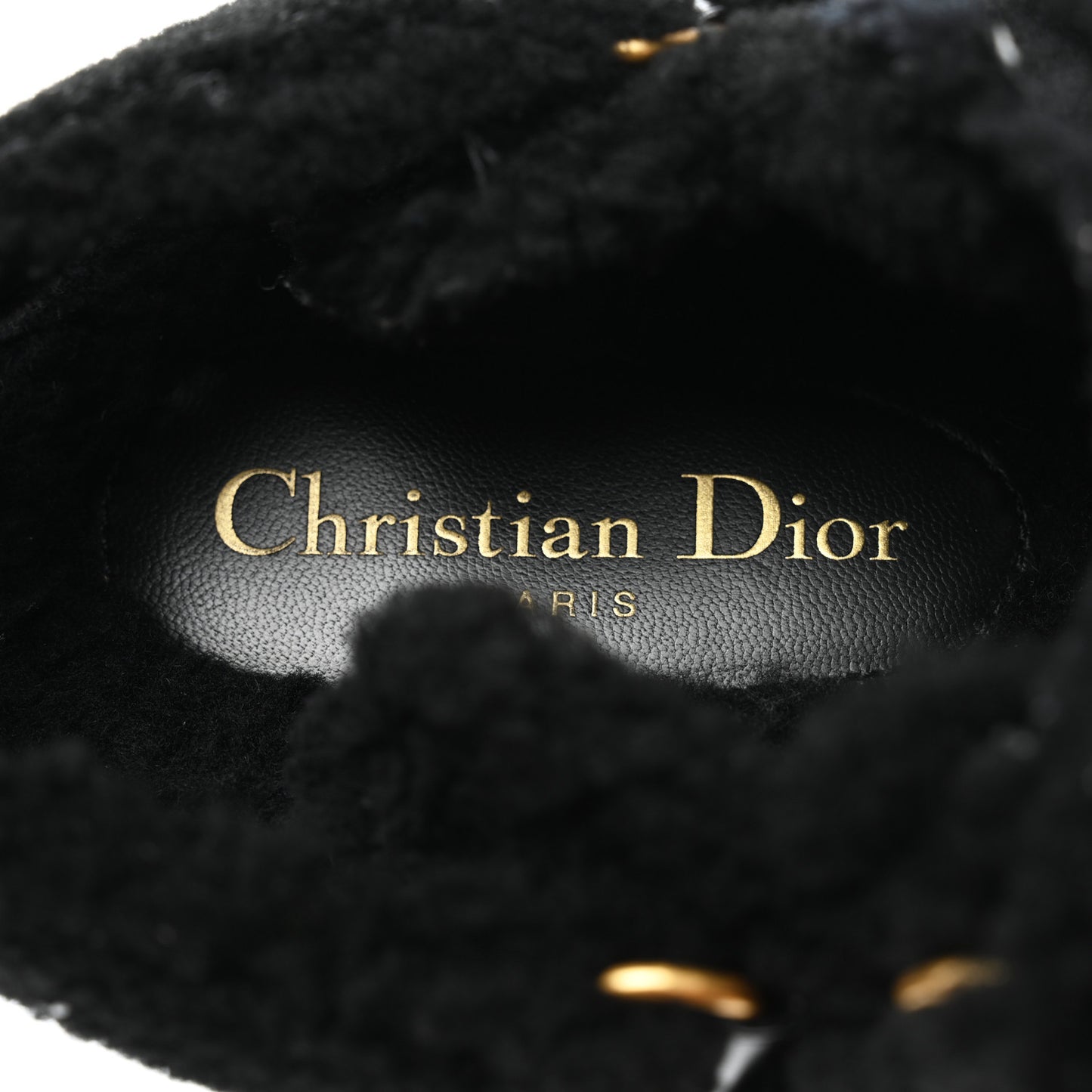 Shearling Dioract 10mm Sandals 38 Black
