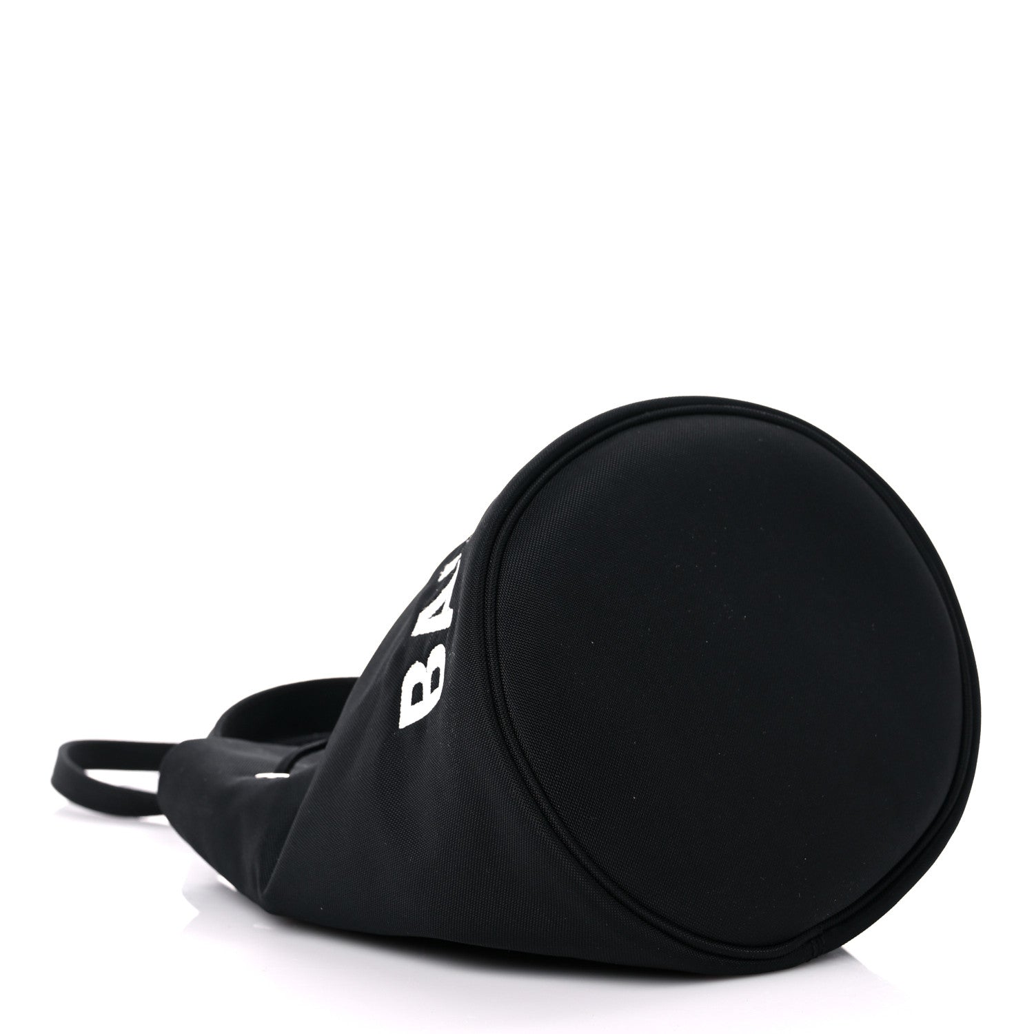 Balenciaga Recycled Sport Nylon Logo Embroidered Wheel Drawstring Bucket Bag XS Black 4 of 10