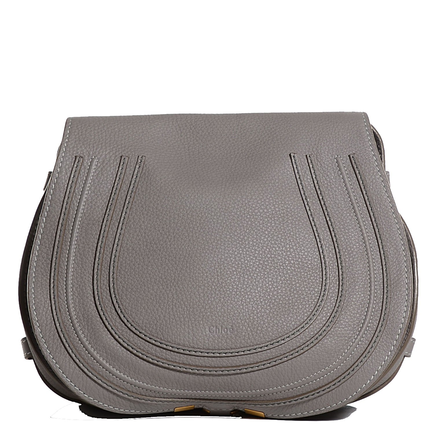 Chloe Calfskin Medium Marcie Round Crossbody Bag Cashmere Grey 1 of 9