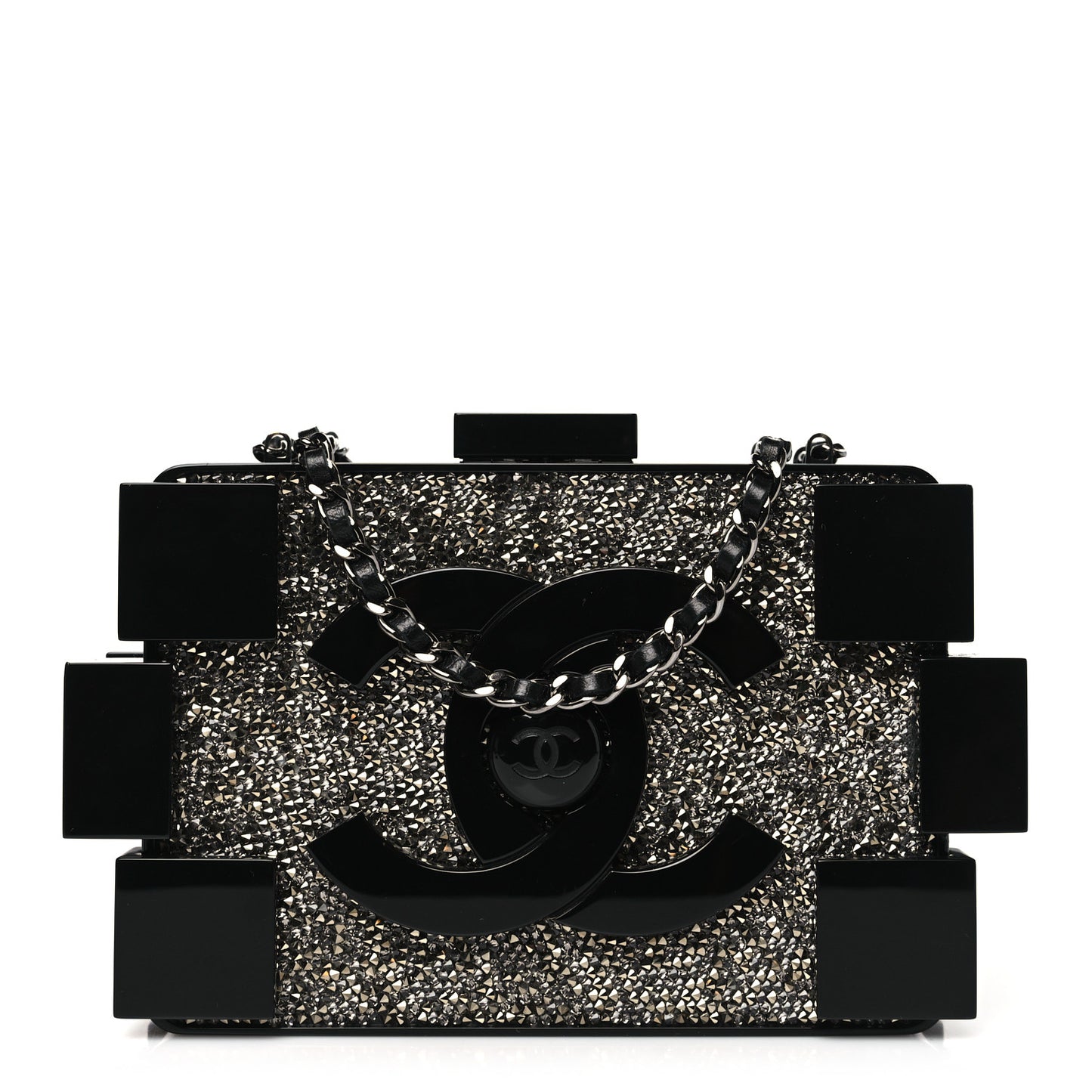 Plexiglass Crystal Lego Clutch Black