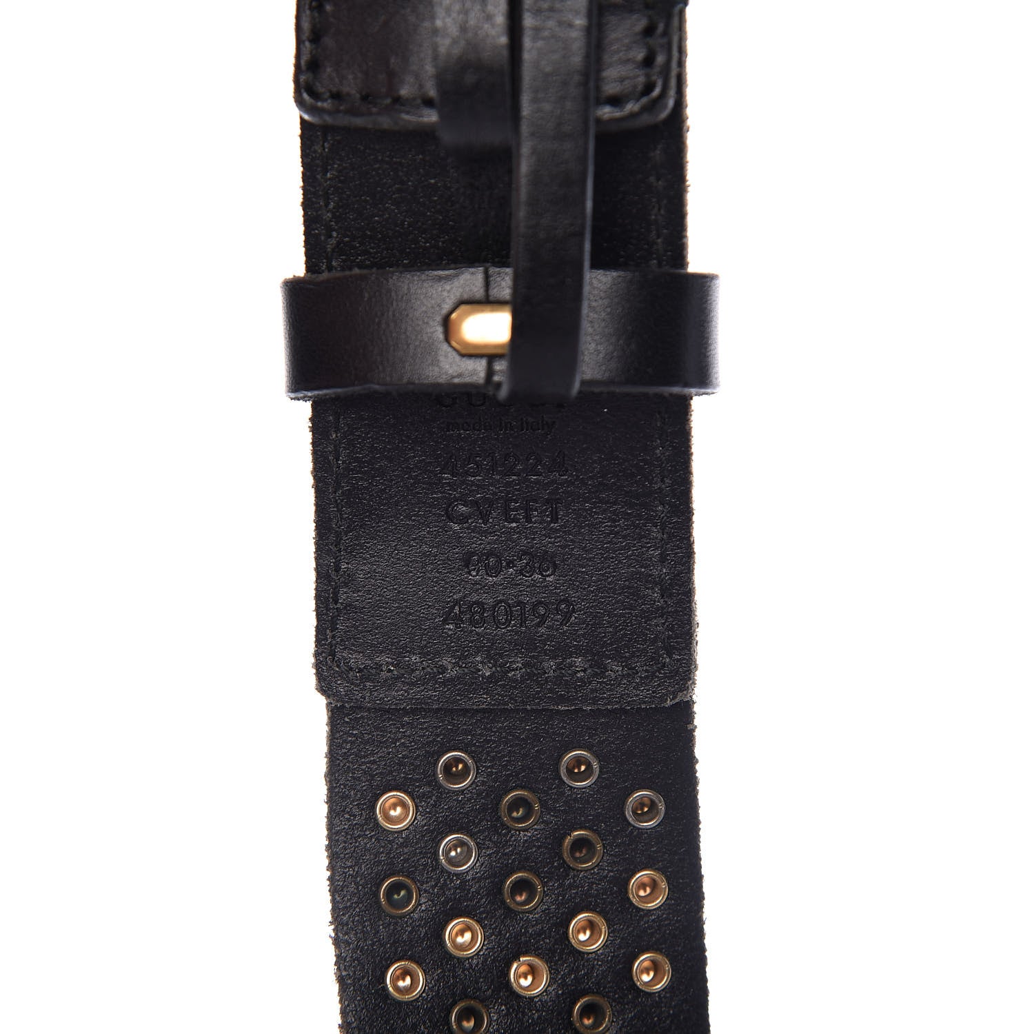 Gucci Calfskin Studded Feline Belt 90 36 Black 4 of 6