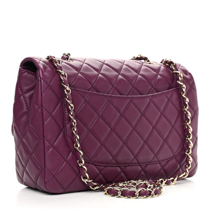 Chanel Lambskin Quilted Jumbo Single Flap Purple 3 of 12