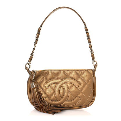 Chanel Metallic Caviar Quilted Timeless CC Shoulder Bag Gold 1 of 12