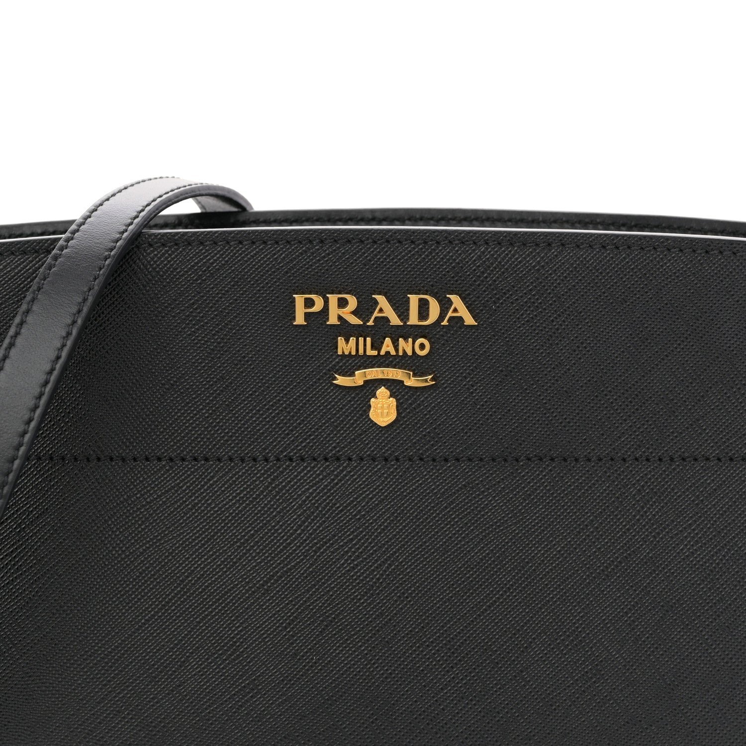Prada Saffiano City Calfskin Esplanade Crossbody Bag Black 7 of 9