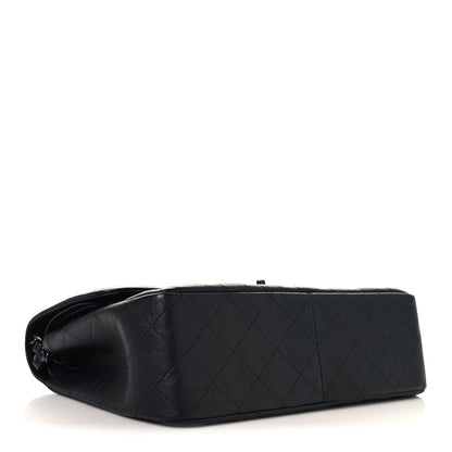 Chanel Crumpled Calfskin Quilted Jumbo Double Flap So Black 4 of 11