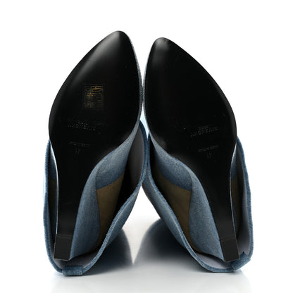 Givenchy Washed Denim Shark Lock Pant Boots 41 Blue 5 of 8