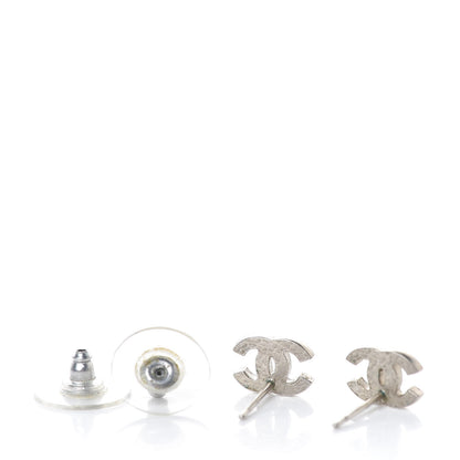 Chanel Crystal Timeless CC Earrings Silver 3 of 4