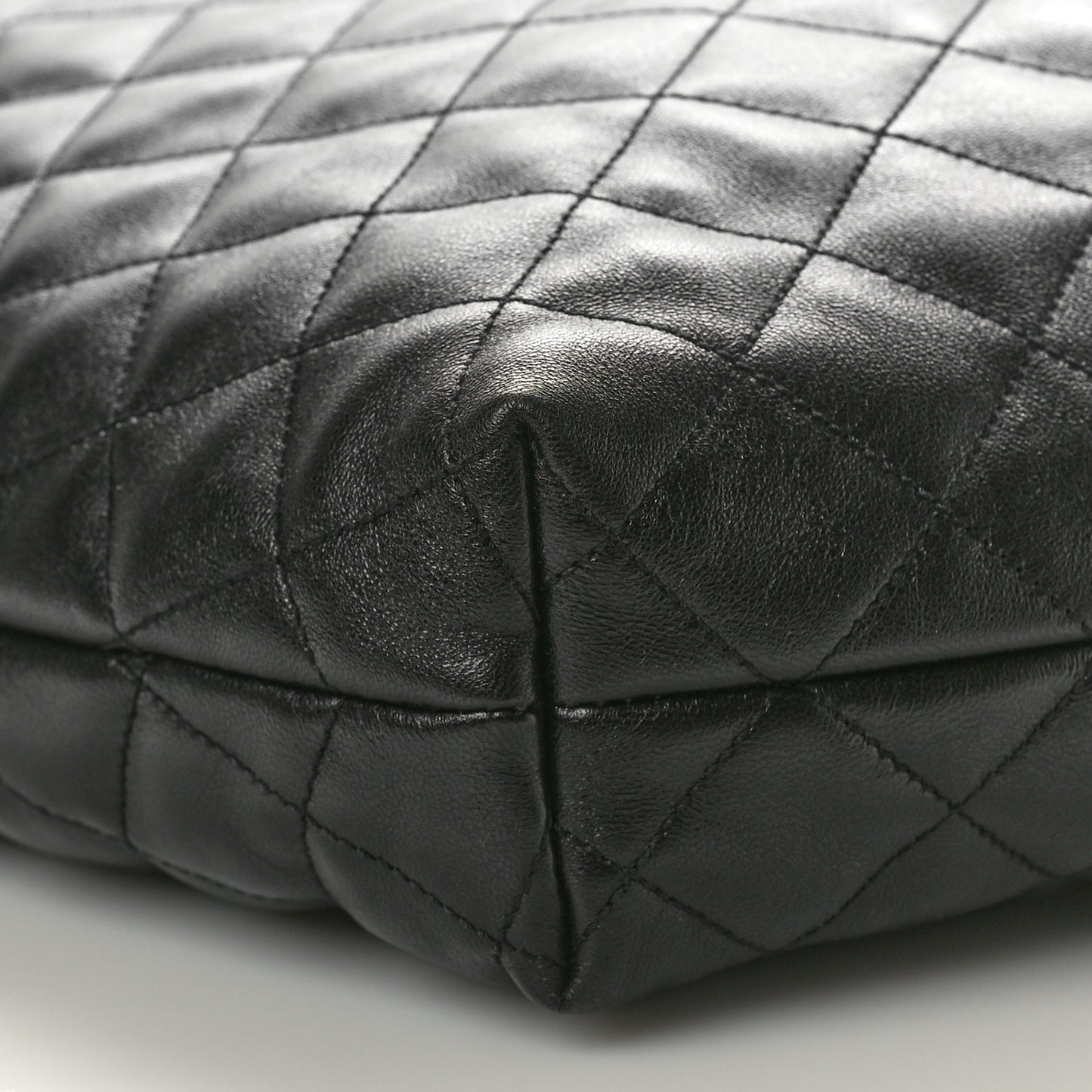 Lambskin Quilted Maxi Icare Shopping Tote Black