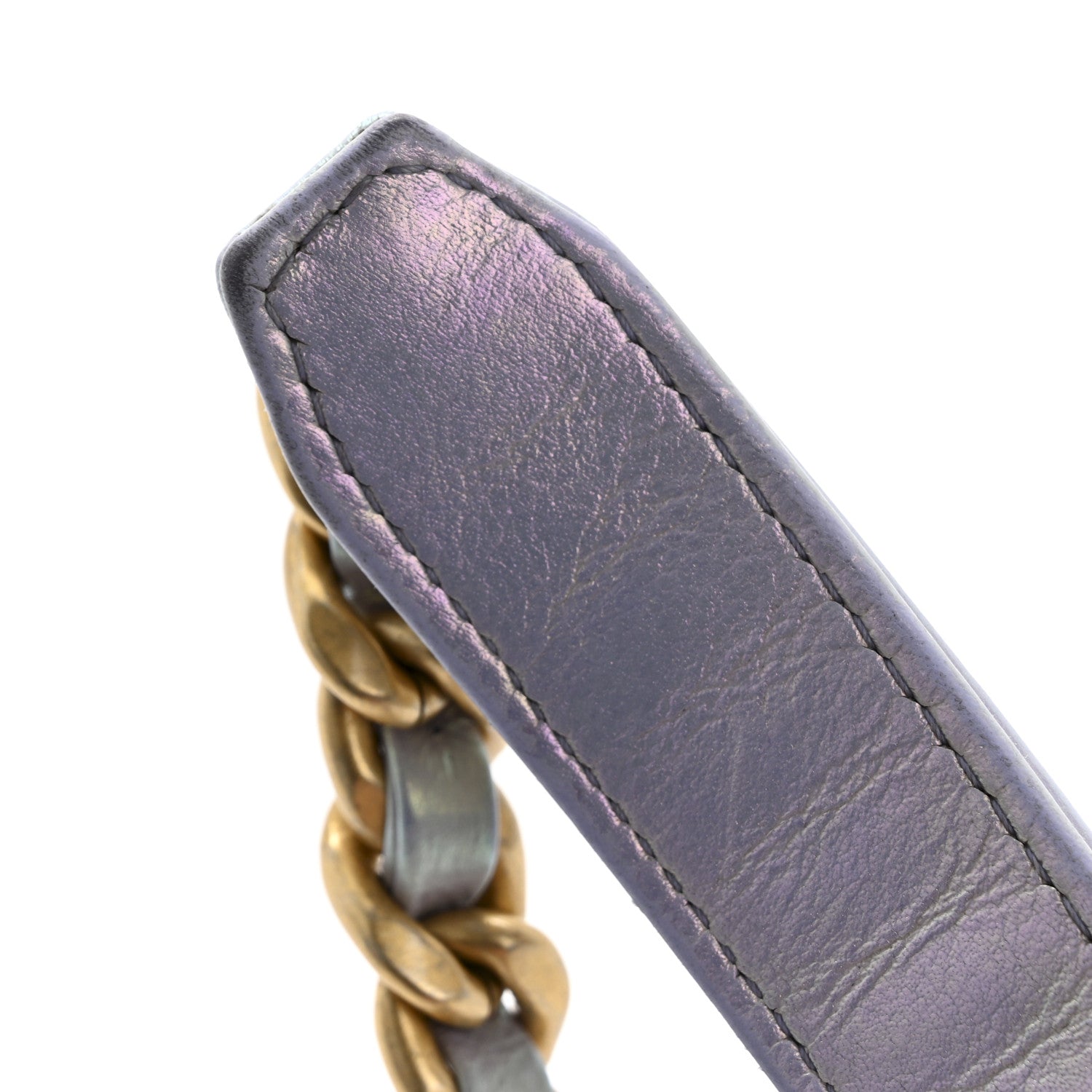 Chanel Iridescent Calfskin Quilted Chanel 19 Wallet On Chain WOC Light Purple 17 of 18