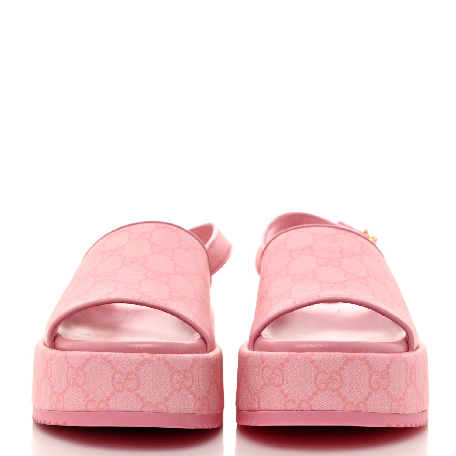 Gucci GG Supreme Monogram Granada Kid Angelina Platform 35mm Slingback Sandals 40 Cotton Candy Dark Cotton Candy Wild Rose 3 of 9
