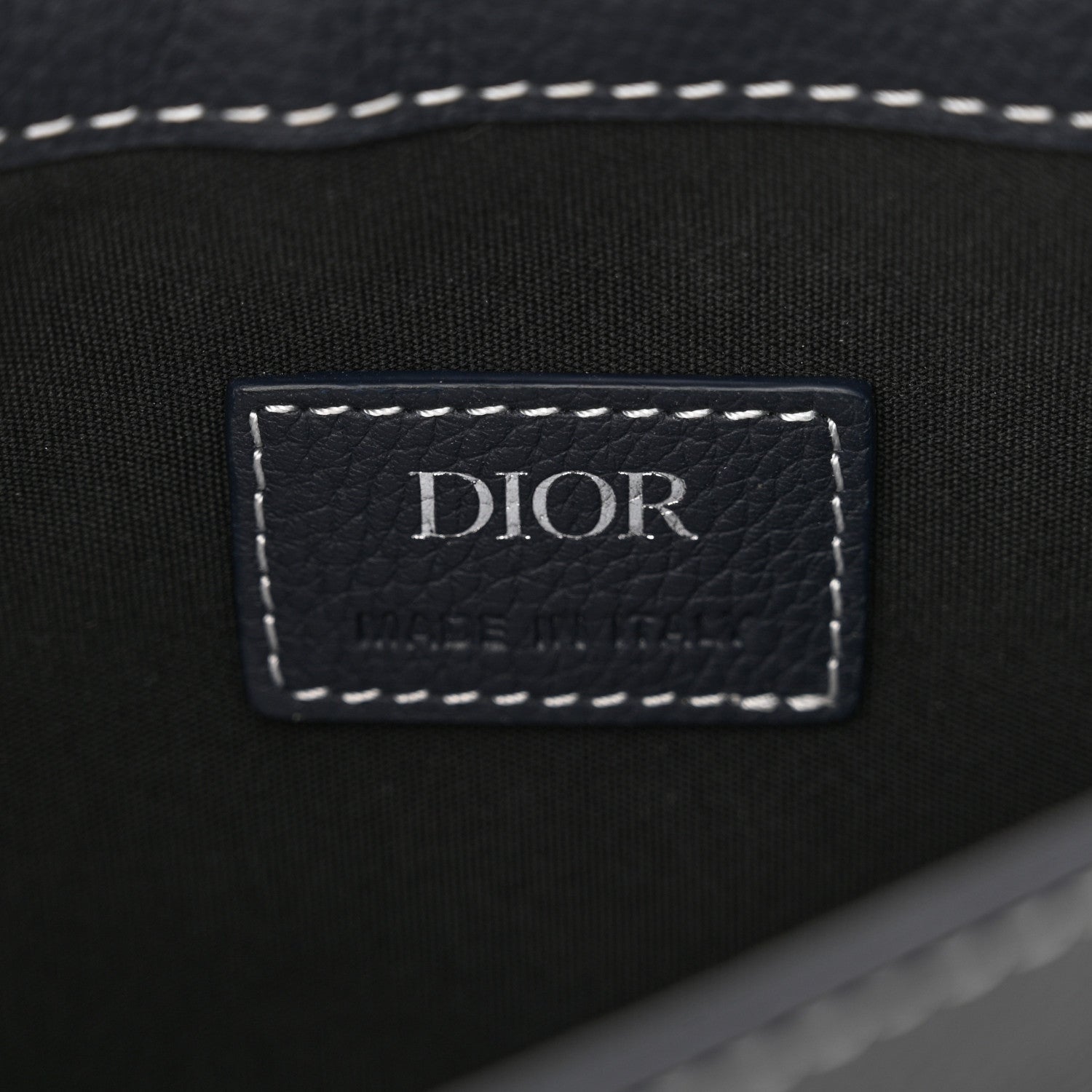 Christian Dior X KAWS Grained Calfskin Saddle Pouch Navy Blue 6 of 11