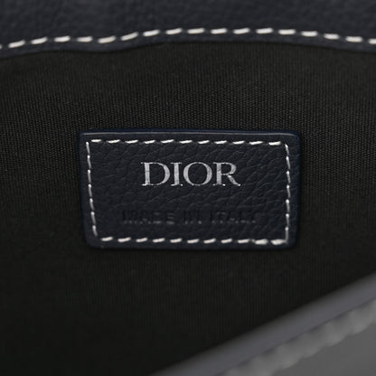 Christian Dior X KAWS Grained Calfskin Saddle Pouch Navy Blue 6 of 11