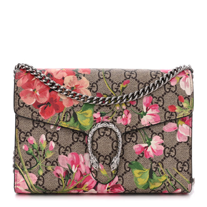 Gucci GG Supreme Monogram Blooms Mini Dionysus Chain Wallet Beige Multicolor Dry Rose 1 of 11