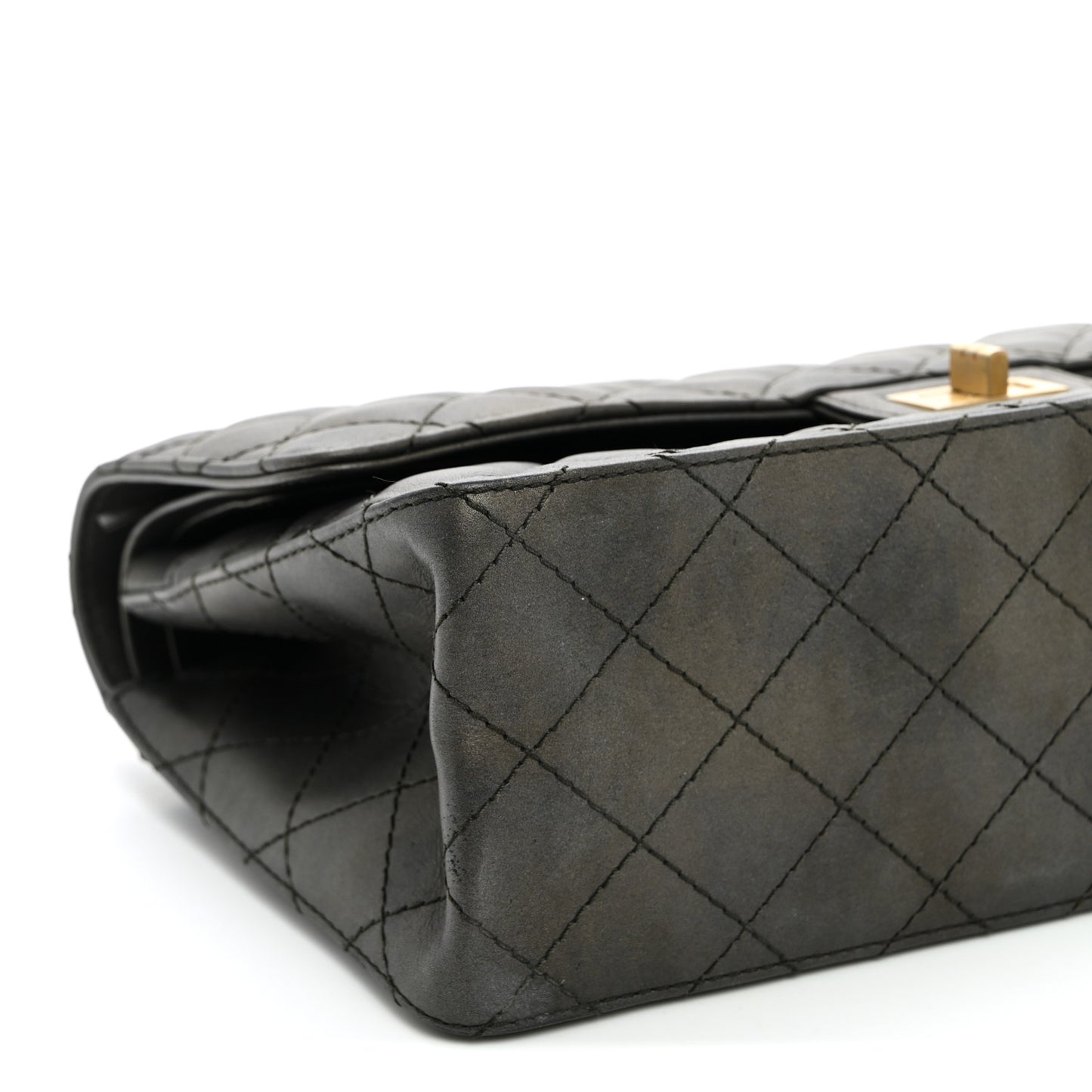 Metallic Calfskin Quilted 2.55 Reissue 226 Flap Charcoal