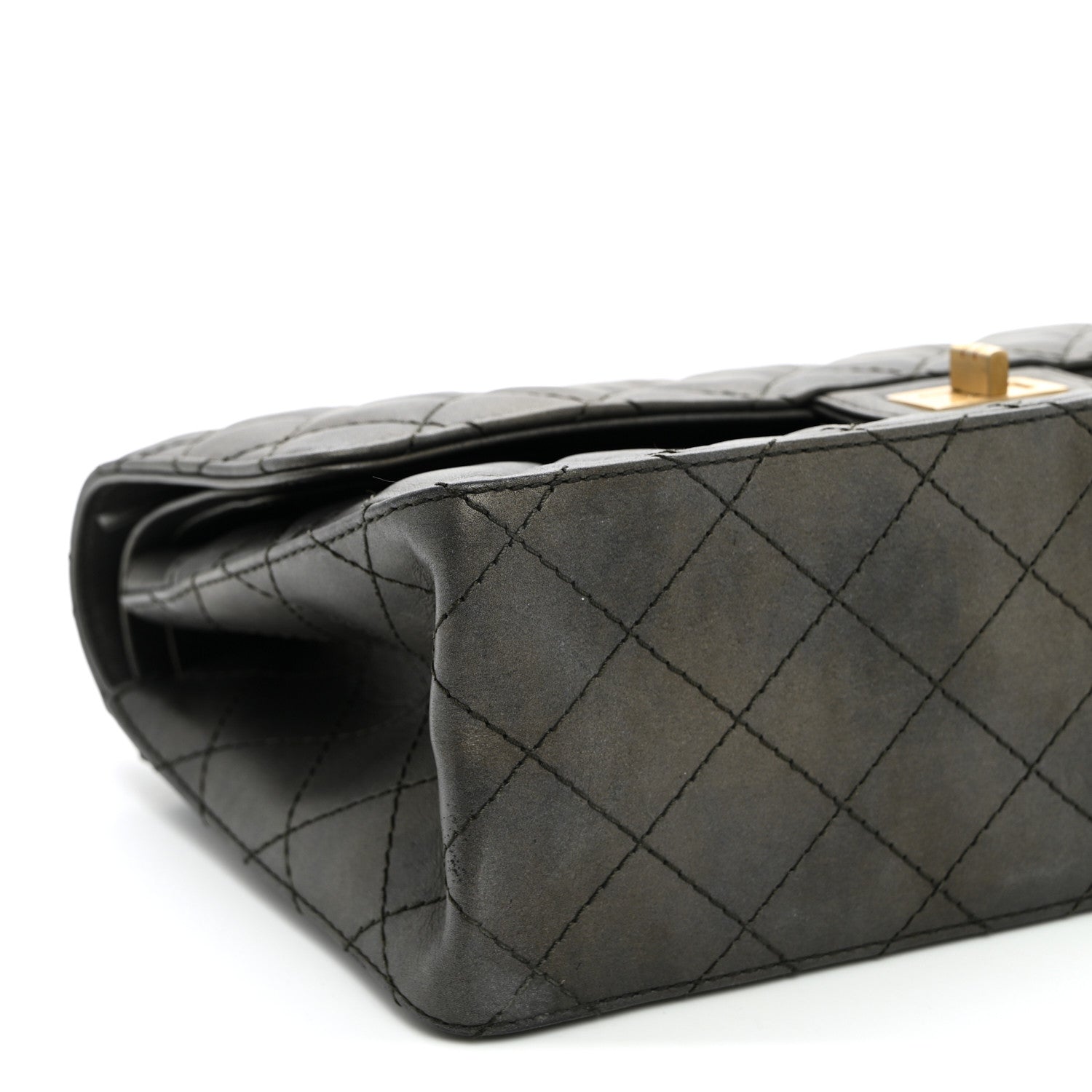 Chanel Metallic Calfskin Quilted 2.55 Reissue 226 Flap Charcoal 9 of 10
