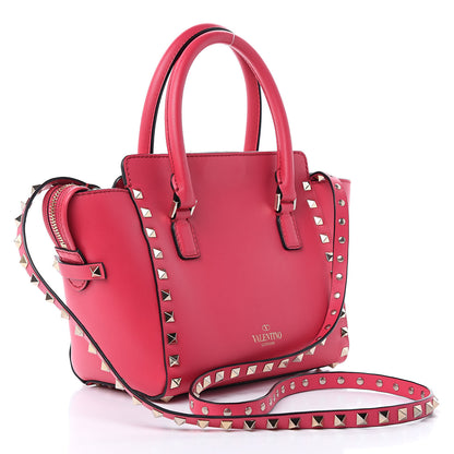 Valentino Garavani Vitello Mini Rockstud Double Handle Tote Deep Fuxia 3 of 11