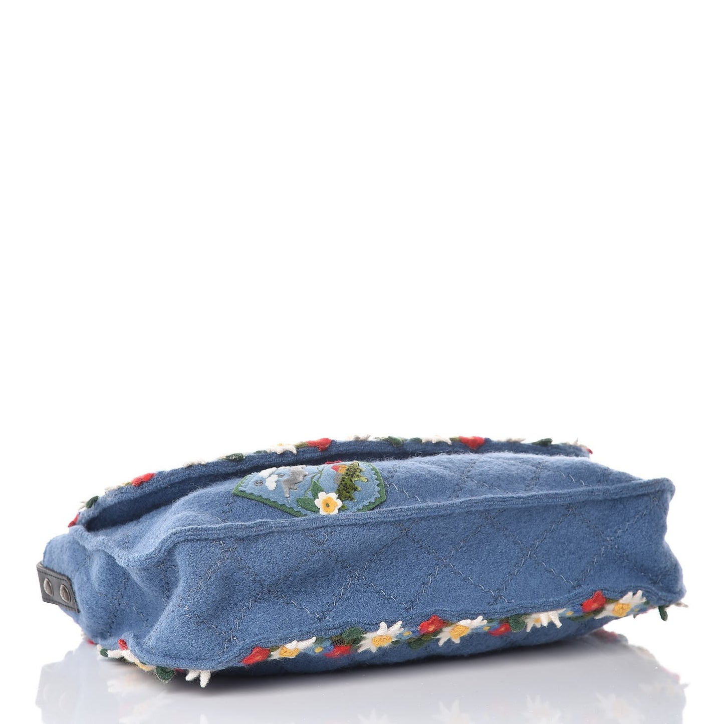Felt Embroidered Large Crest Austrian Satchel Blue