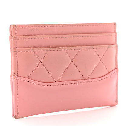 Chanel Aged Calfskin Quilted Gabrielle Card Holder Wallet Light Pink 3 of 11