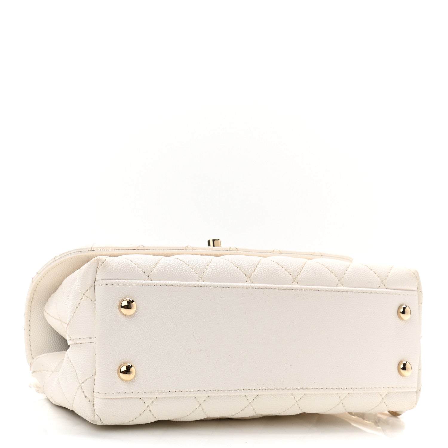 Chanel Caviar Quilted Mini Coco Handle Flap White 4 of 13