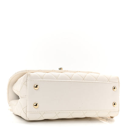 Chanel Caviar Quilted Mini Coco Handle Flap White 4 of 13