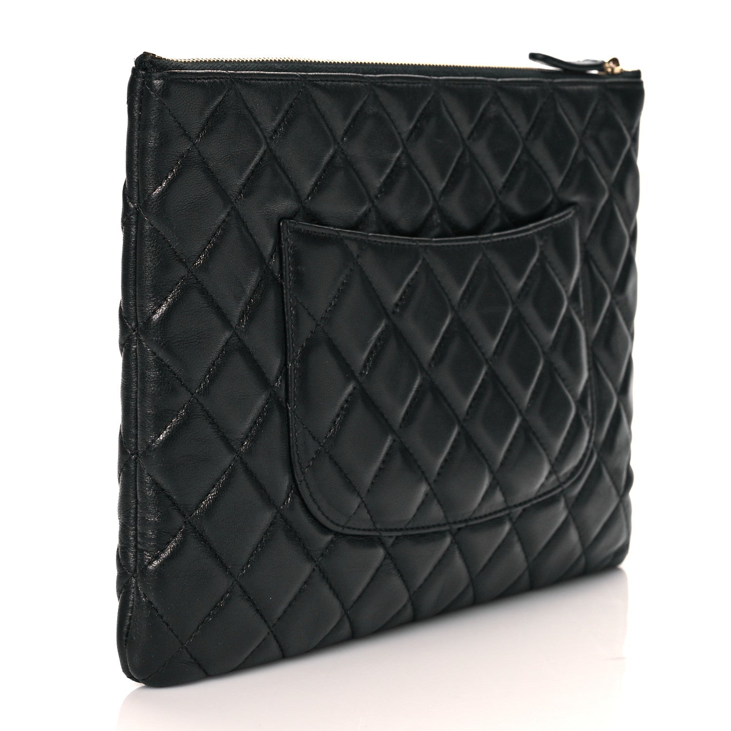 Chanel Lambskin Metallic Calfskin Quilted Crocodile Embossed Clutch 2.55 Reissue Cosmetic Case Gold 3 of 10