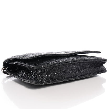 Chanel Crackled Calfskin Wallet on Chain WOC Black 4 of 8