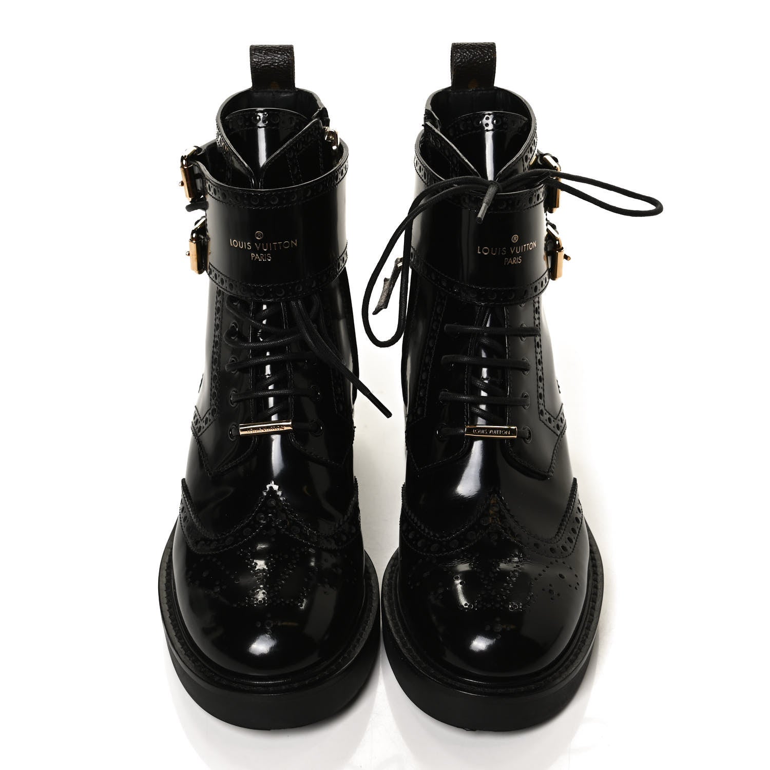 Louis Vuitton Glazed Calfskin Midtown Ankle Boots 36 Black 5 of 9