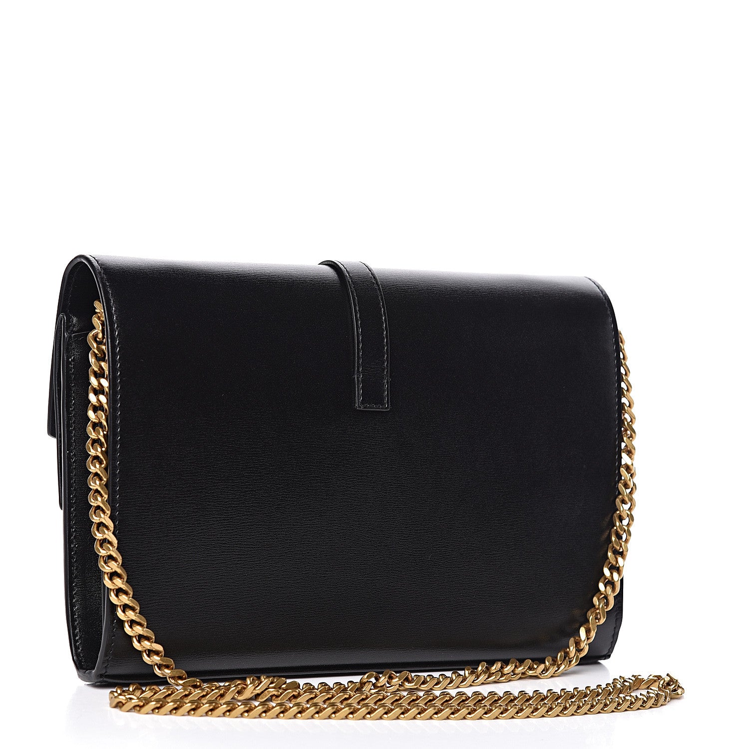 Saint Laurent Smooth Calfskin Monogram Sulpice Chain Wallet Black 3 of 10