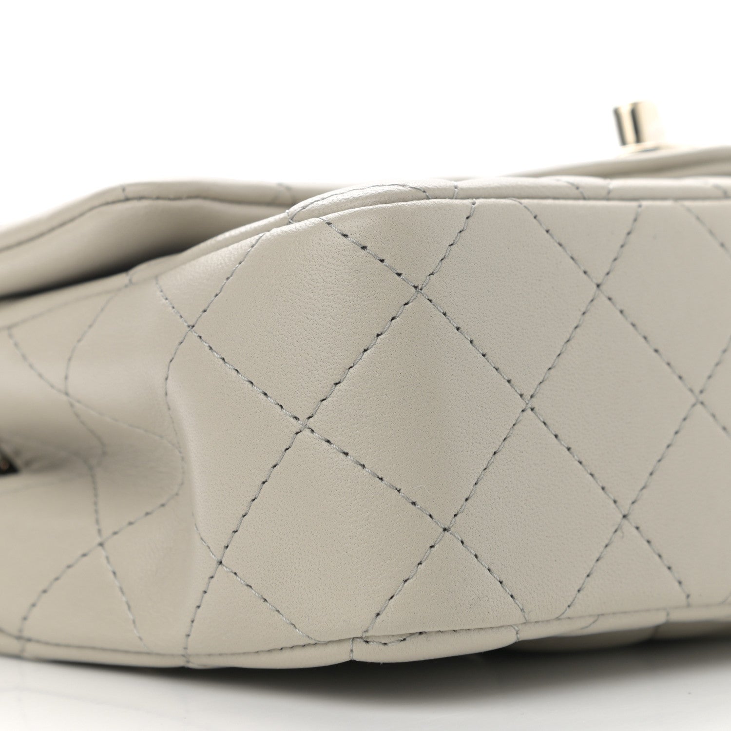 Chanel Lambskin Quilted Mini Rectangular Flap Grey 9 of 10