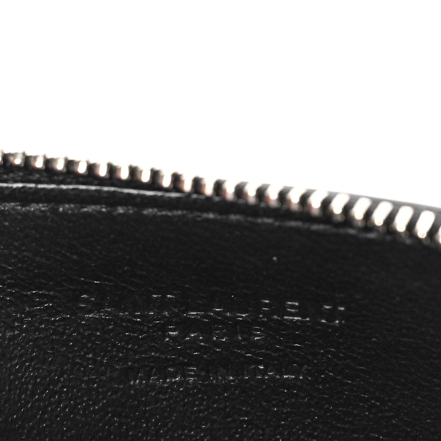 Grained Calfskin 5 Fragments Zip Pouch Card Holder Black