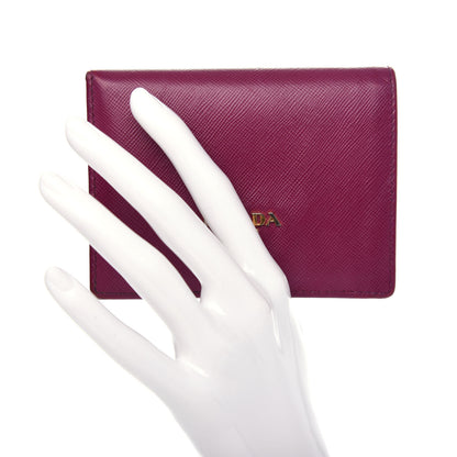 Prada Saffiano Metal Bi-Fold Wallet Ametista 2 of 8